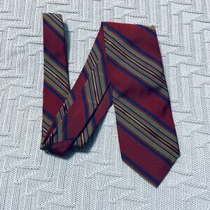 Altea maroon stripe silk tie